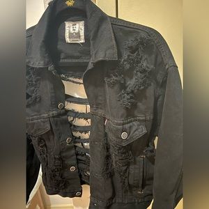 Black Levi’s Denim Distressed Jacket